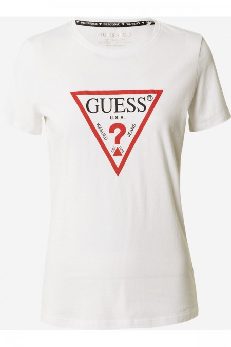 TShirt MC coton logo Guess jeans G011 Pure White W1YI1B I3Z14