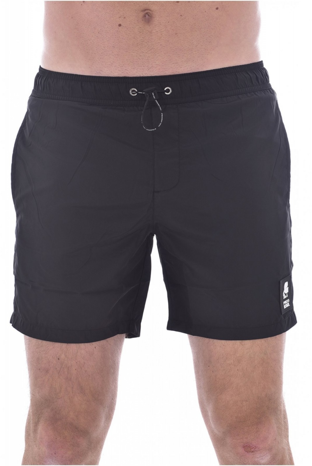 Short de bain à petit logo patché Karl lagerfeld BLACK KL21MBM01