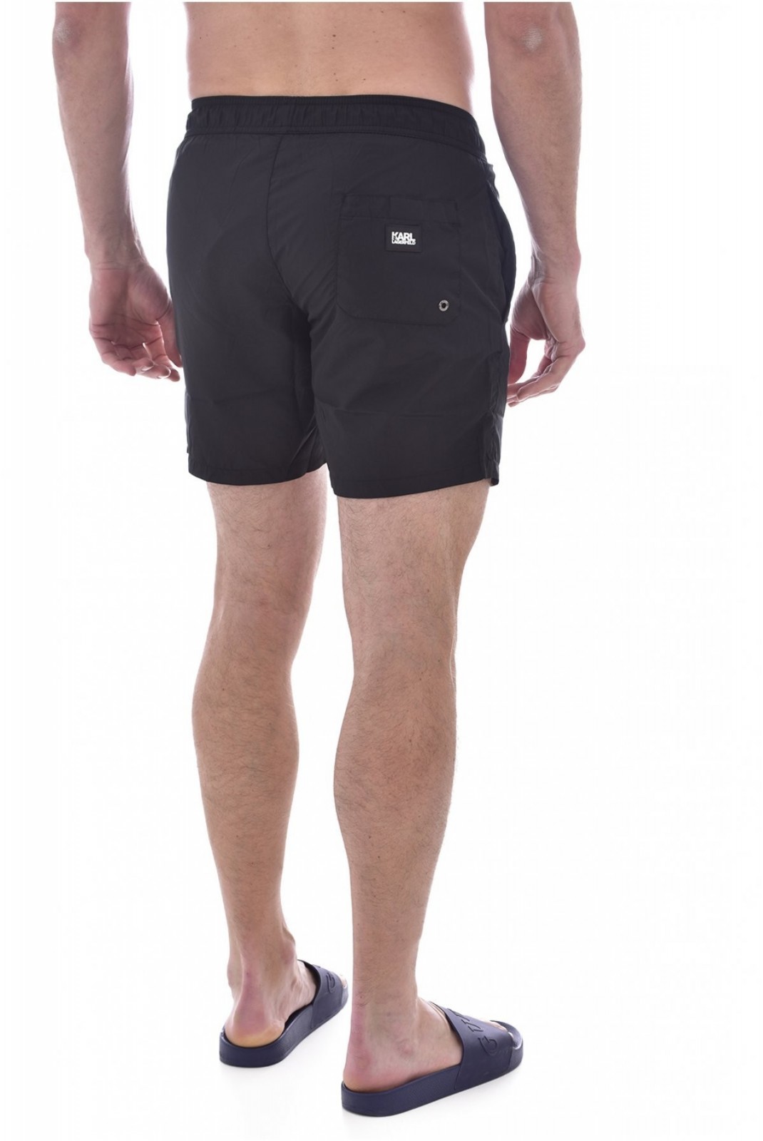 Short de bain à petit logo patché Karl lagerfeld BLACK KL21MBM01