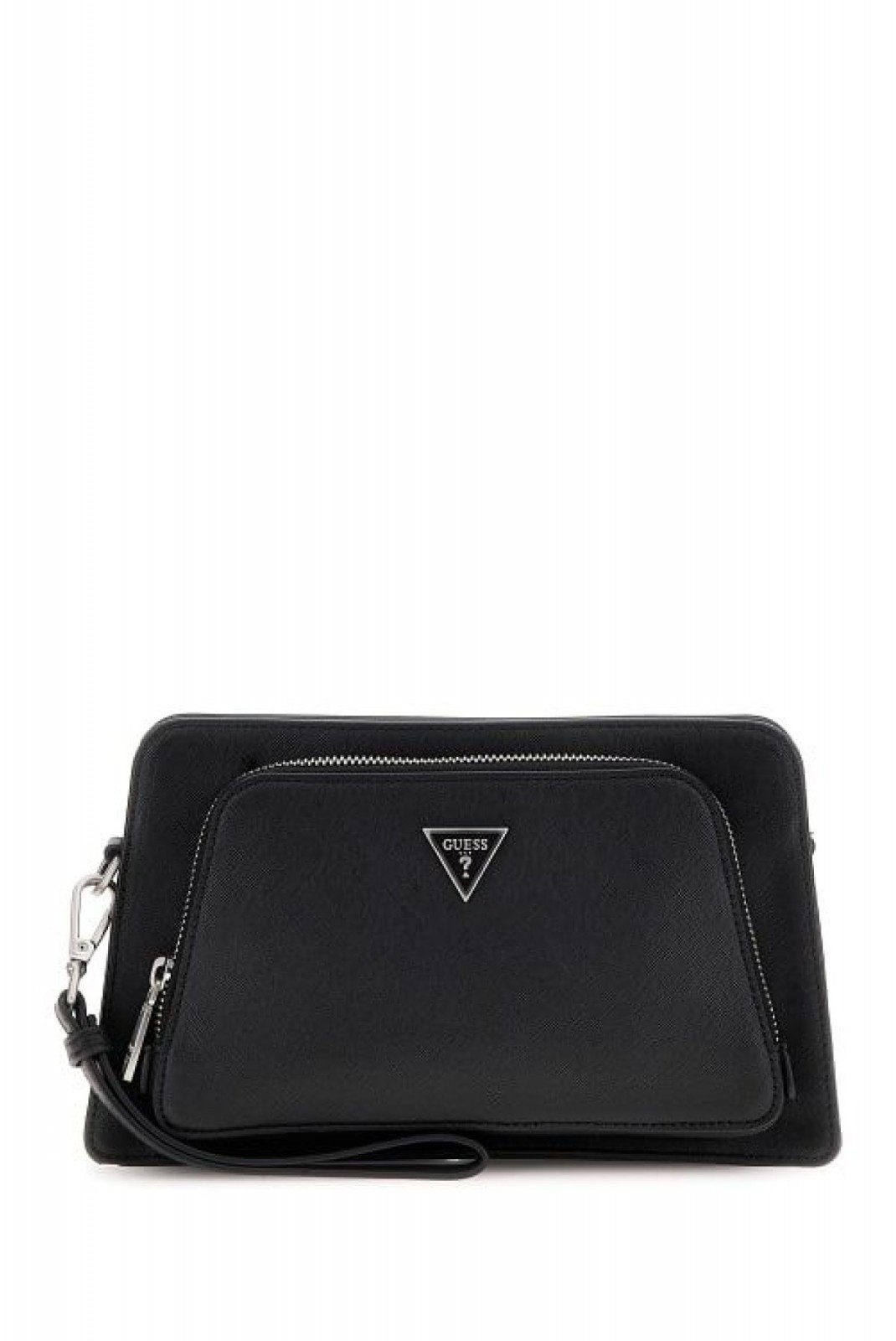 Pochette cuir PU Saffiano Guess jeans BLACK HMECSA P4187