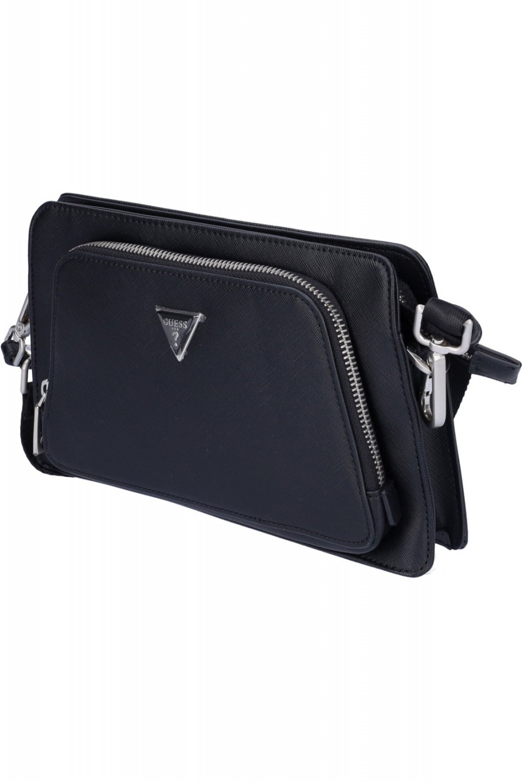 Pochette cuir PU Saffiano Guess jeans BLACK HMECSA P4187