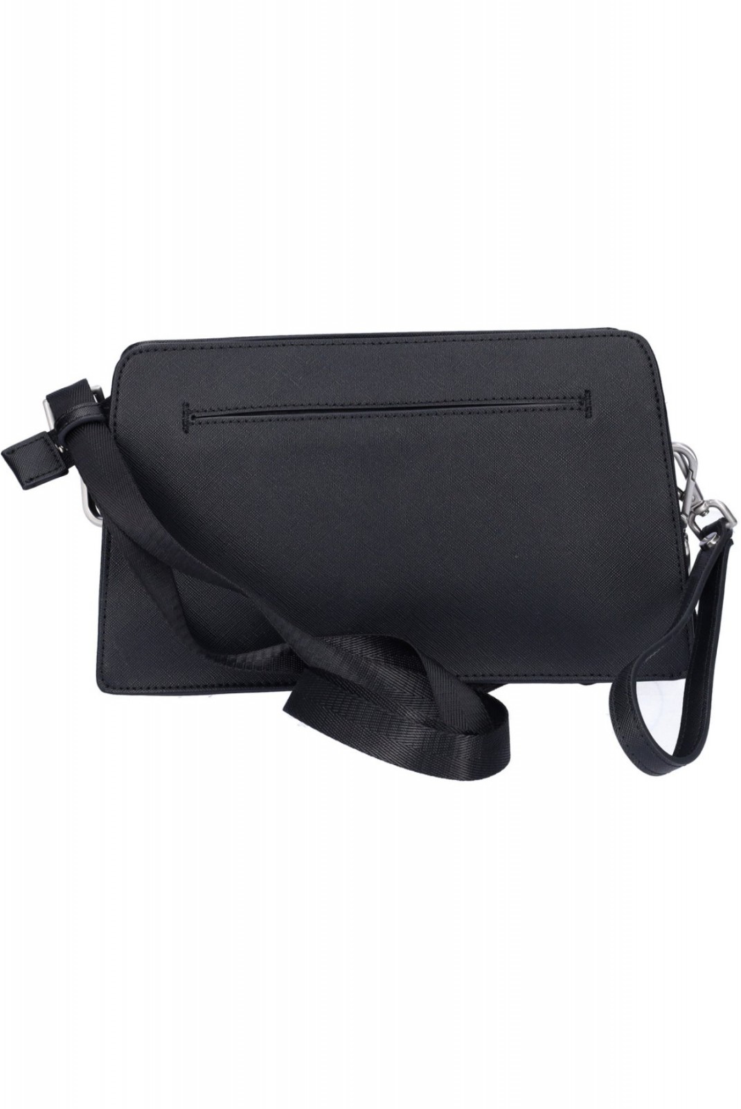 Pochette cuir PU Saffiano Guess jeans BLACK HMECSA P4187