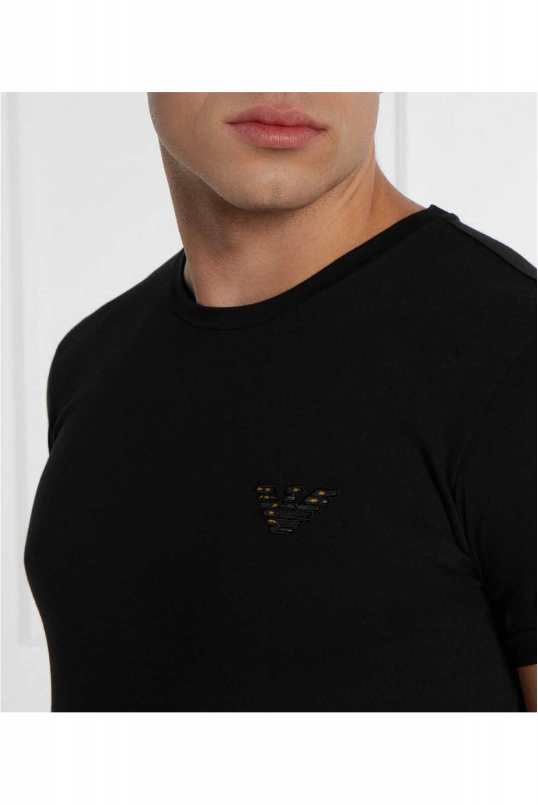 TShirt slim logo brodé Emporio armani 00020 NERO 211818 4R483