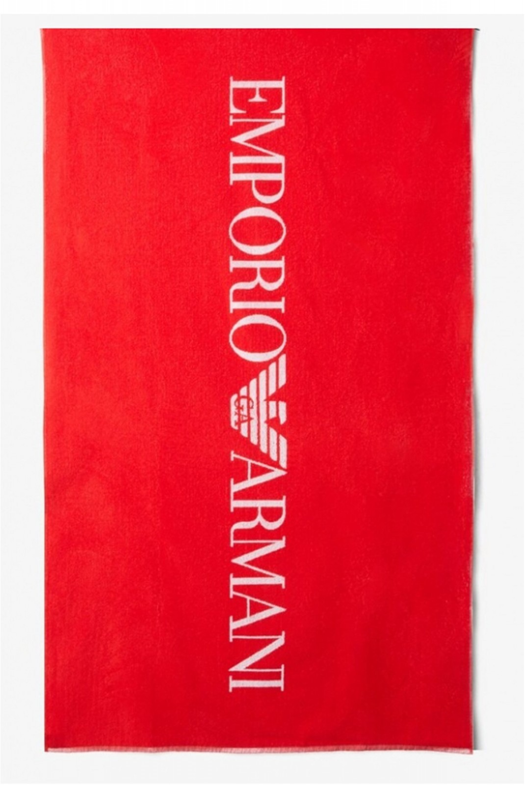 Drap de bain gros logo éponge Emporio armani 00774 ROSSO 231772 4R451