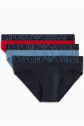 Coffret de 3 slips stretch Emporio armani 05837 AVIO/ROSSO/MARINE 111734 4R726