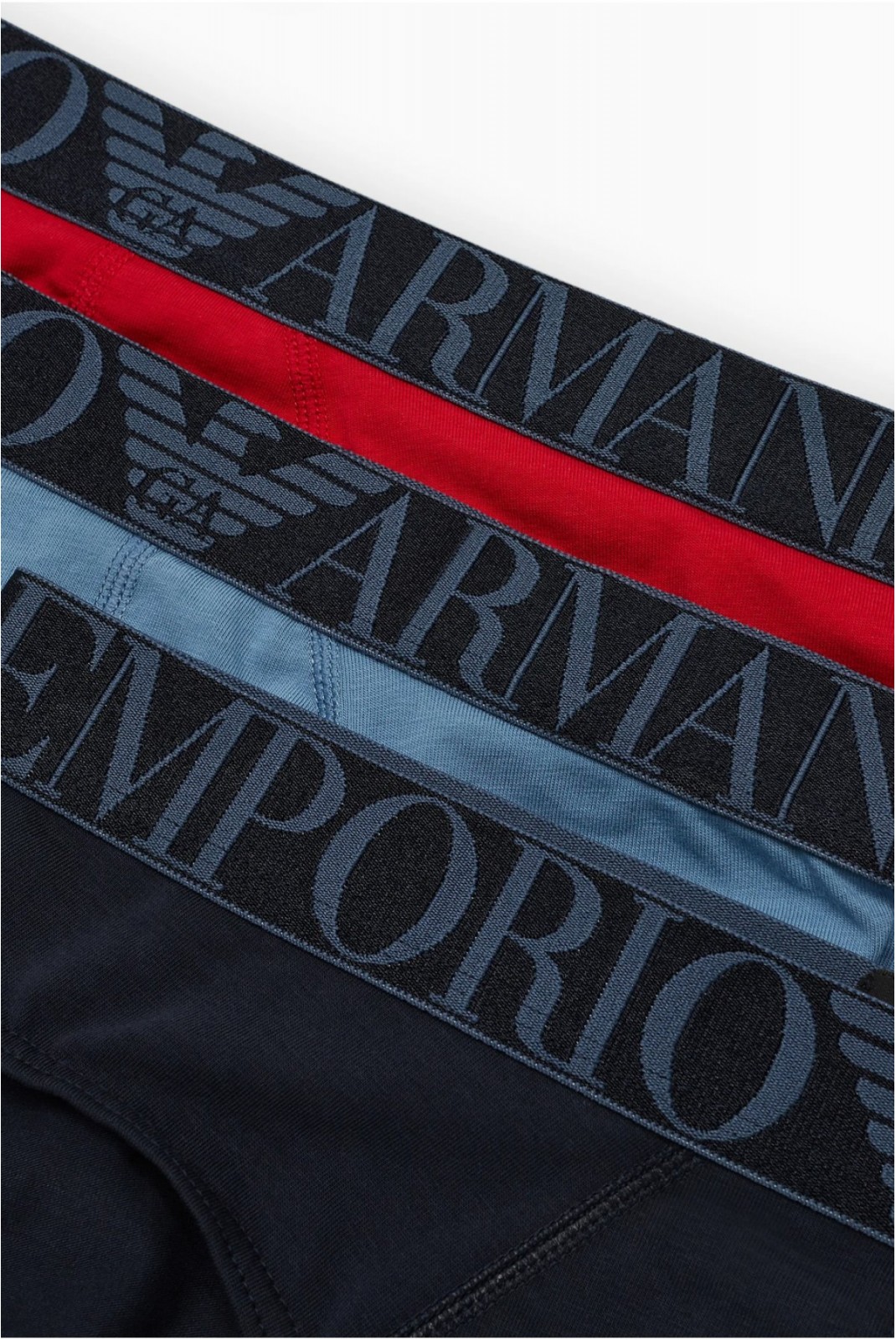 Coffret de 3 slips stretch Emporio armani 05837 AVIO/ROSSO/MARINE 111734 4R726