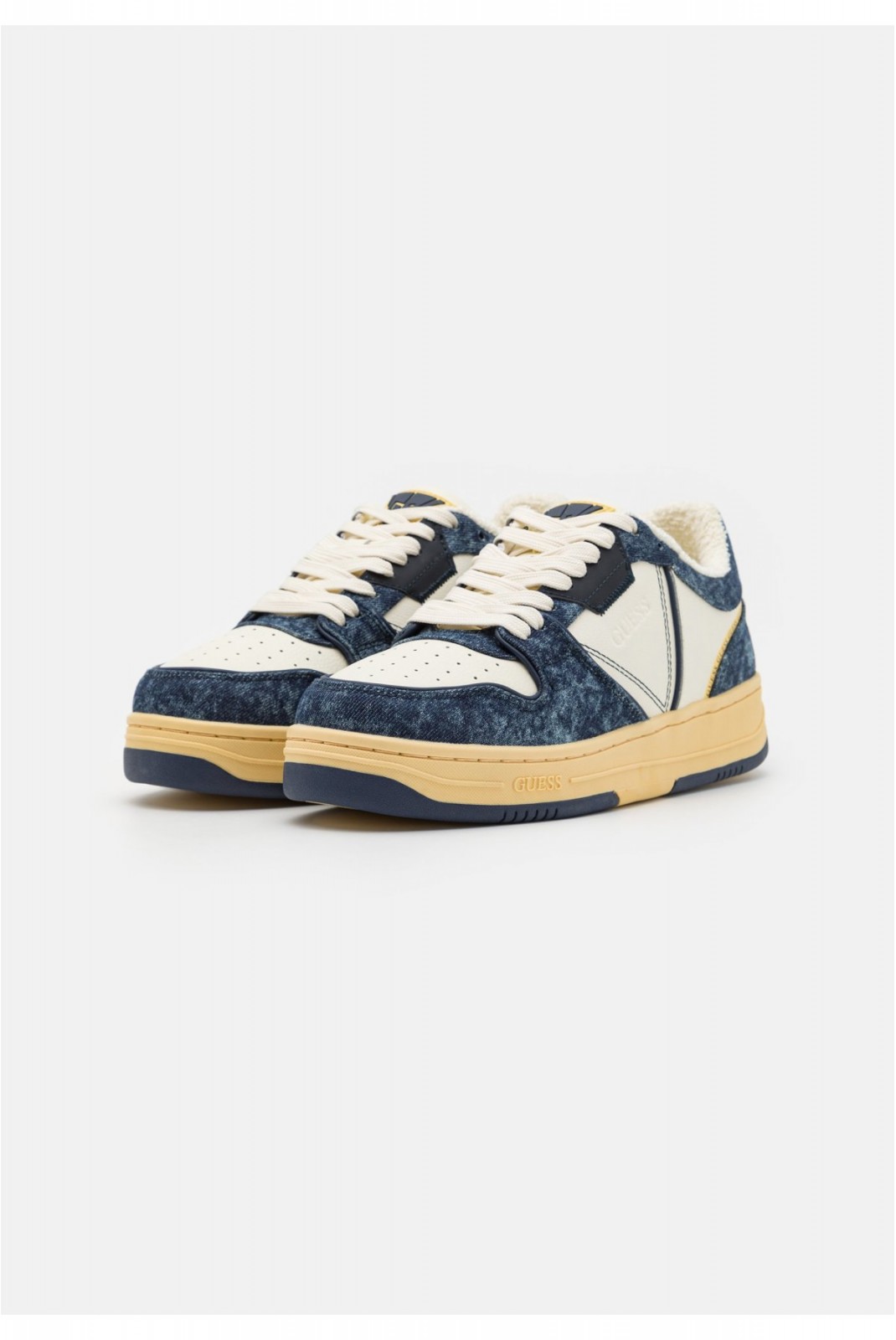 Sneakers cuir et denim ANCONA I Guess jeans BLUE WHITE FMJANI DEN12