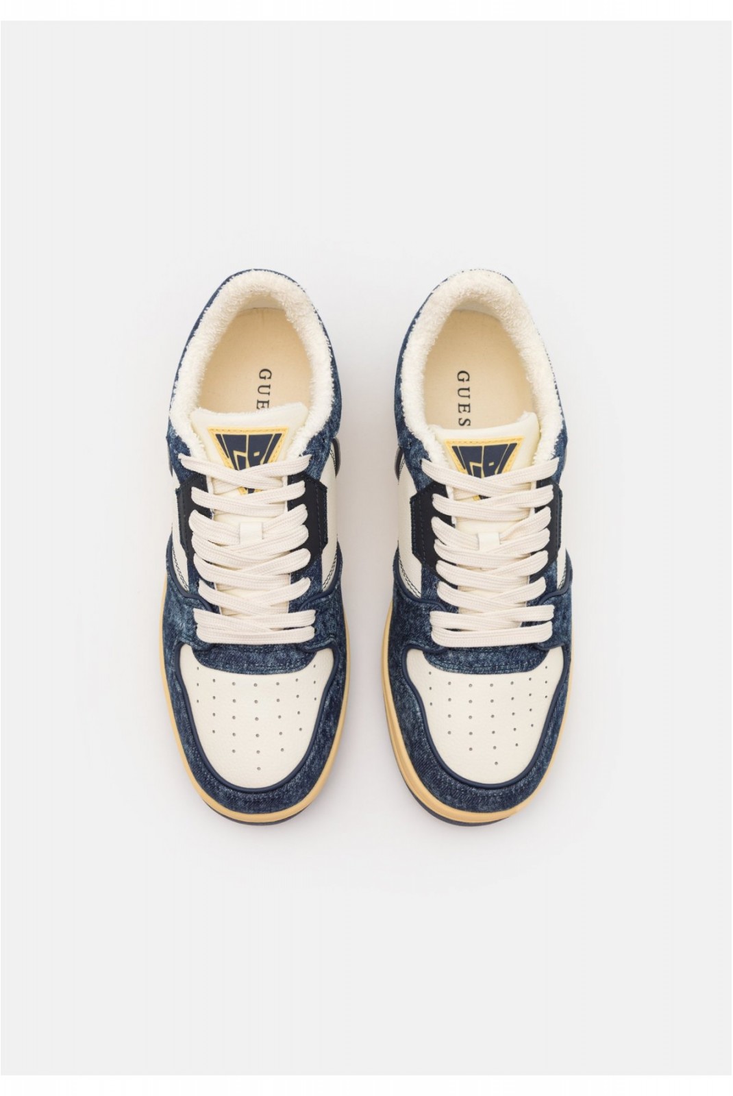 Sneakers cuir et denim ANCONA I Guess jeans BLUE WHITE FMJANI DEN12