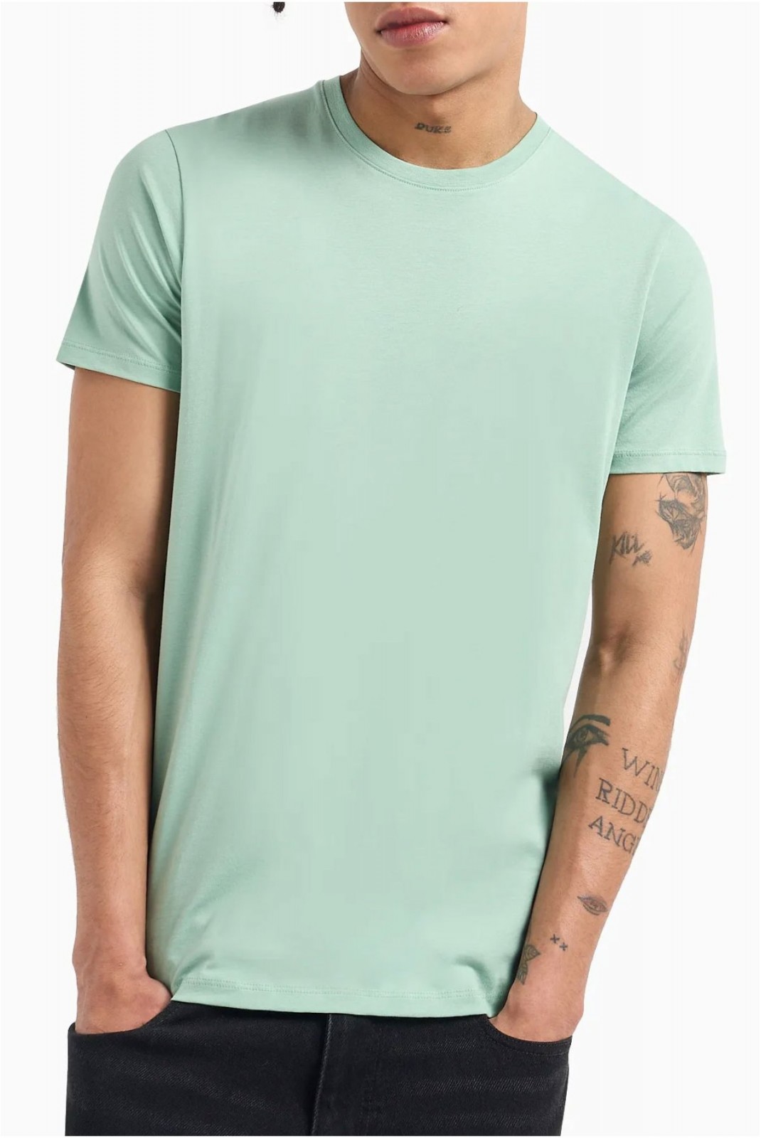 TShirt uni 100% coton pima Armani exchange 1891 GRANITE GREEN 8NZT74 ZJA5Z