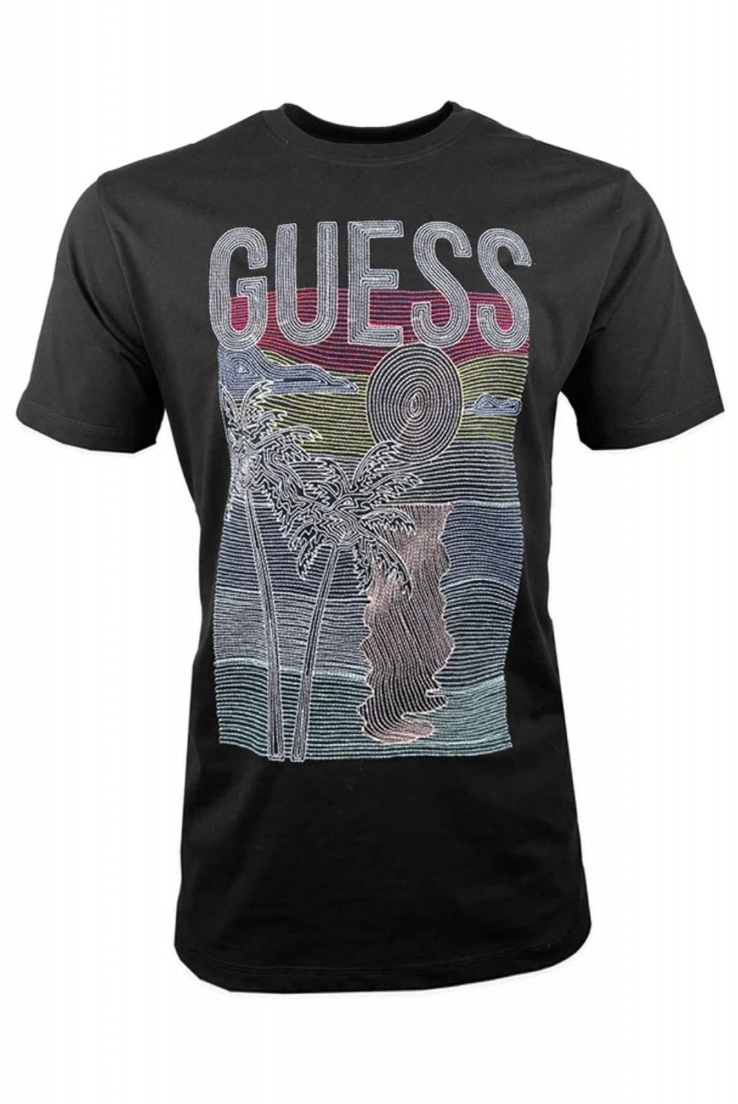 TShirt printé fantaisie Guess jeans JBLK Jet Black A996 M4GI15 I3Z14