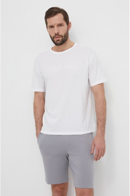 TShirt stretch logo brodé Calvin klein 100 WHITE (WHITE LOGO) 000NM2501E