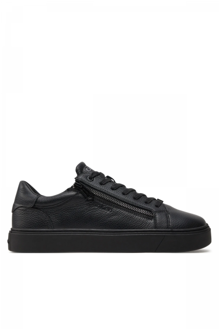 Sneakers basses cuir zip Calvin klein 0GJ Triple Black HM0HM01475