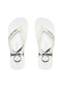 Tongs PVC print monogramme Calvin klein YBR White YM0YM00838