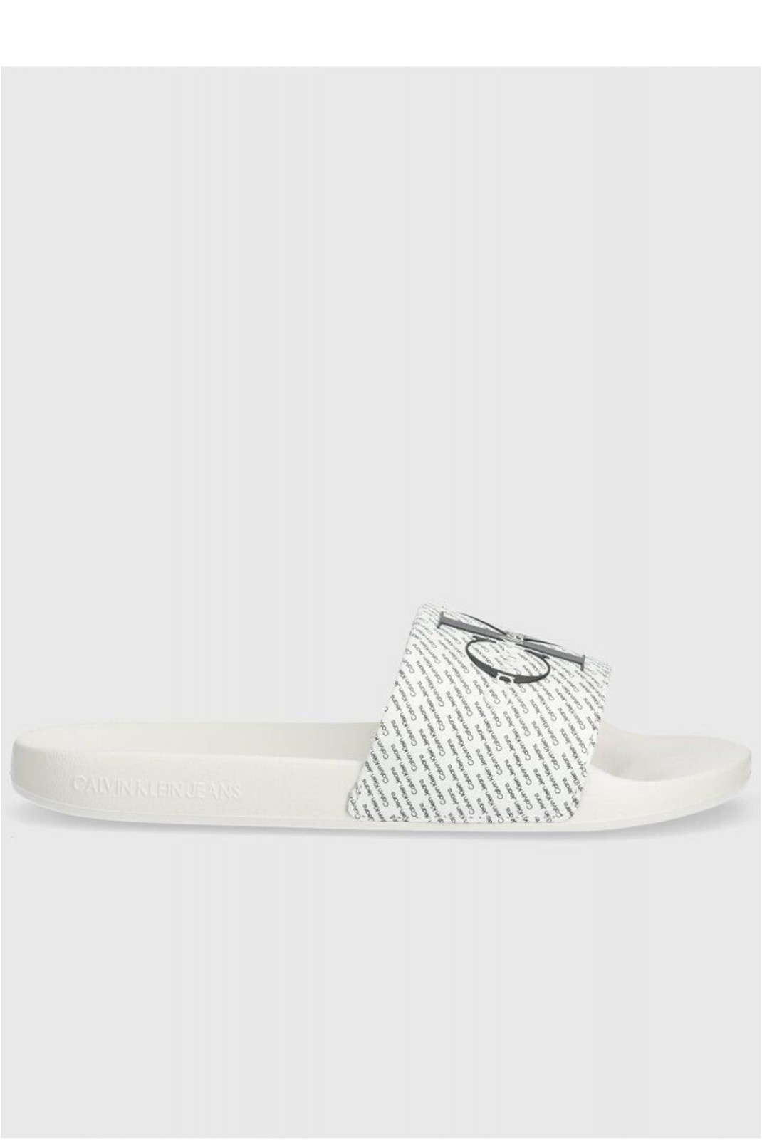 Mules PVC logo all over Calvin klein 01W Bright White/Black YM0YM00955