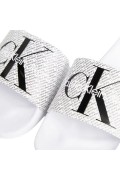 Mules PVC logo all over Calvin klein 01W Bright White/Black YM0YM00955