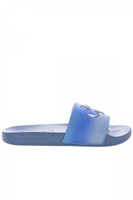 Mules PVC logo relief  Calvin klein 0G6 Dusk Blue YW0YW01402