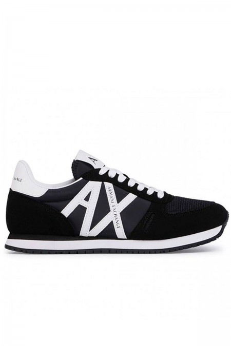 Sneakers basses gros logo Armani exchange K489 BLACK+WHITE XUX017 XCC68