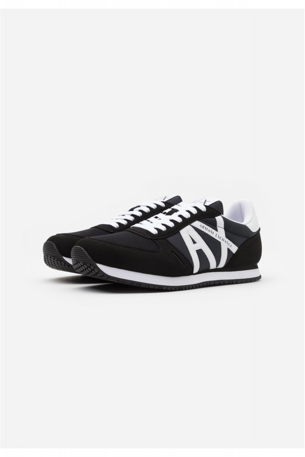 Sneakers basses gros logo Armani exchange K489 BLACK+WHITE XUX017 XCC68