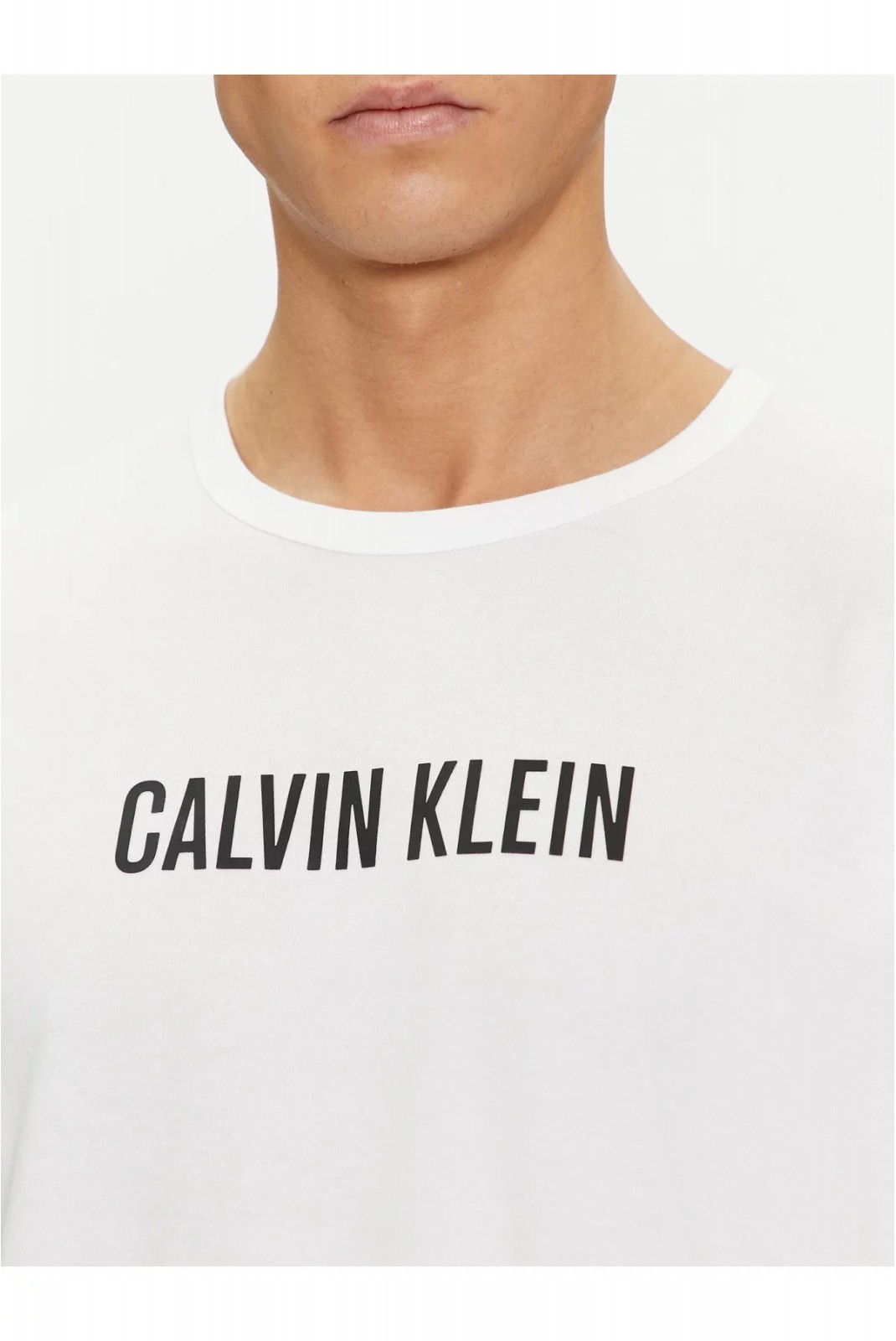 TShirt basique 100% coton bio Calvin klein 100 WHITE W/ BLACK LOGO 000NM2567E