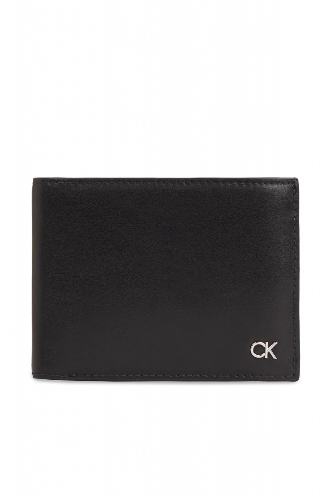 Portefeuille trifold cuir logo métal Calvin klein BEH Ck Black K50K511689