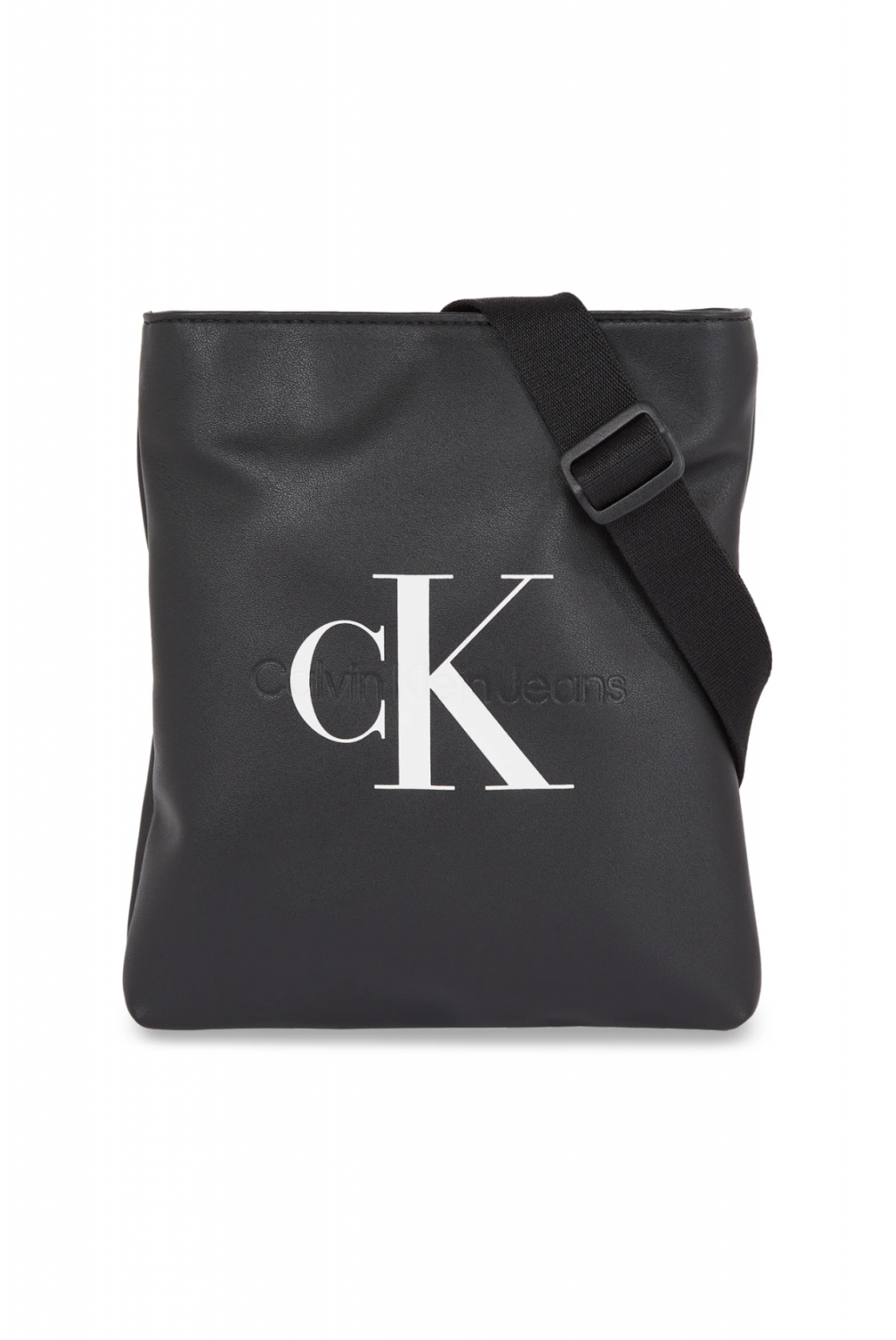 Sacoche cuir PU gros logo printé Calvin klein BEH Black K50K511827