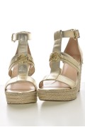 Sandales espadrilles dorées Guess jeans GOLD FLOHAN ELE04