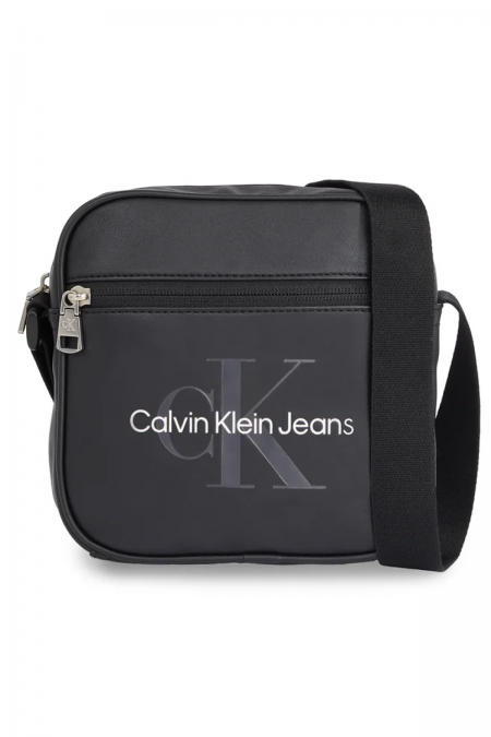 Sacoche cuir PU monogramme Calvin klein BEH Black K50K511826