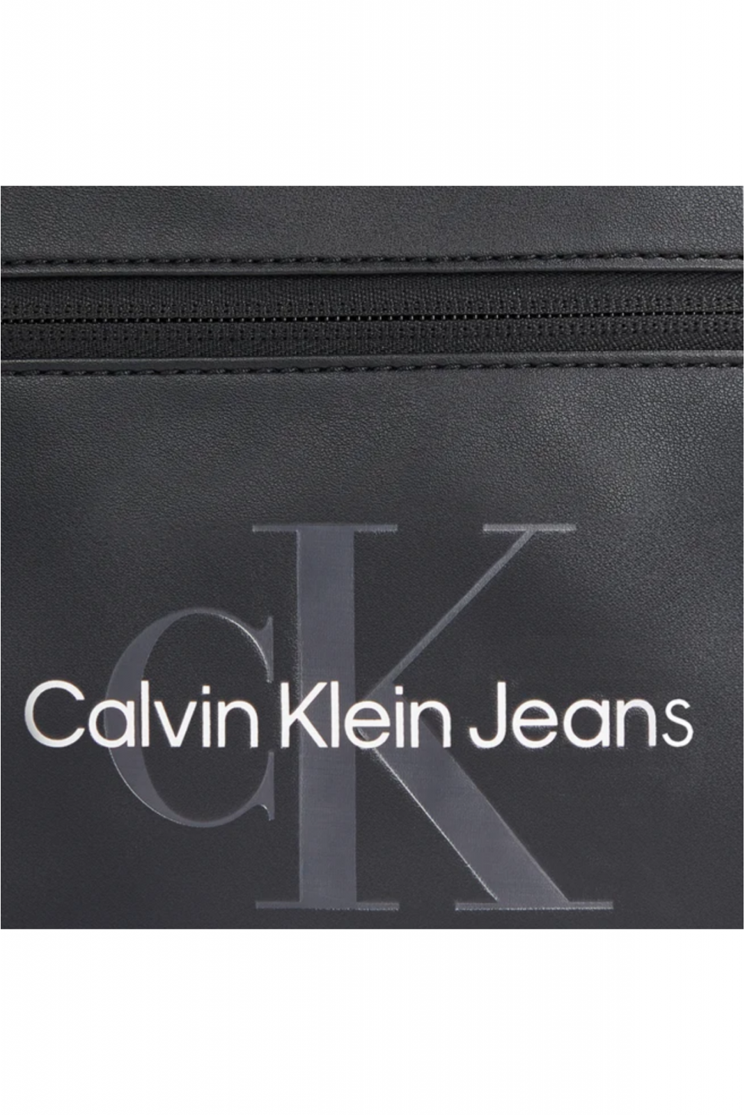 Sacoche cuir PU monogramme Calvin klein BEH Black K50K511826