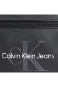 Sacoche cuir PU monogramme Calvin klein BEH Black K50K511826