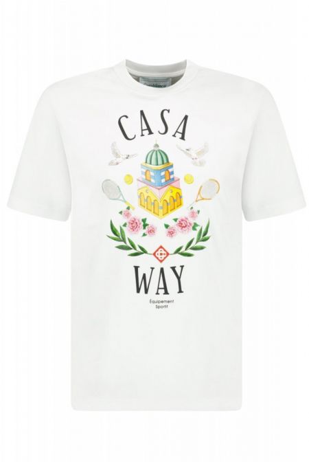 TShirt 100% coton logo printé Casa blanca WHITE/JERSEY MS23-JTS-001-25