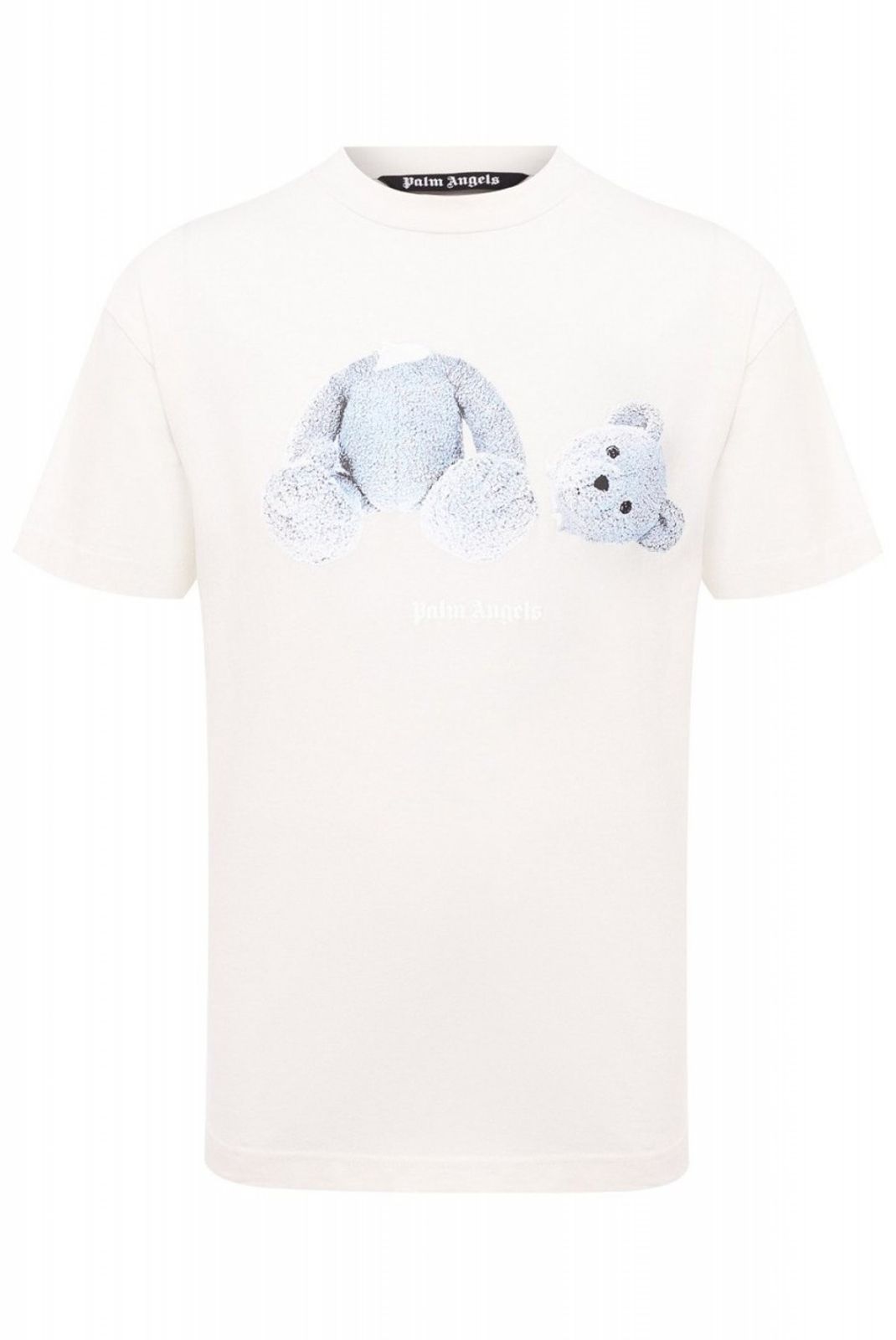 TShirt luxe motif ourson Palm Angels BLUE/WHITE PMAA001E20JER0044401