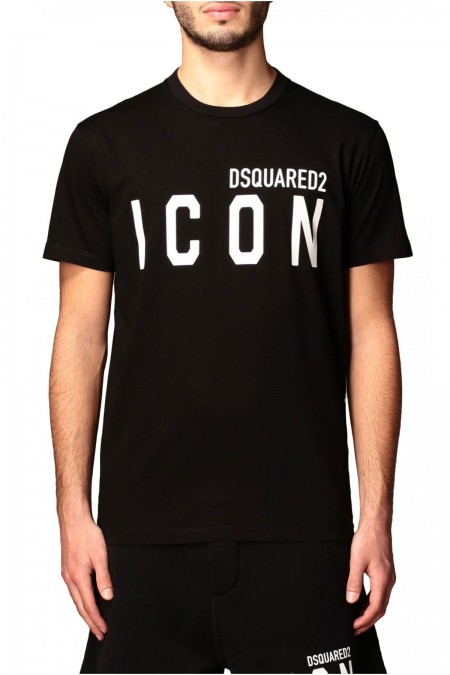 Tee shirt coton à gros logo printé Dsquared2 980 NOIR S79GC0003