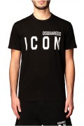 Tee shirt coton à gros logo printé Dsquared2 980 NOIR S79GC0003