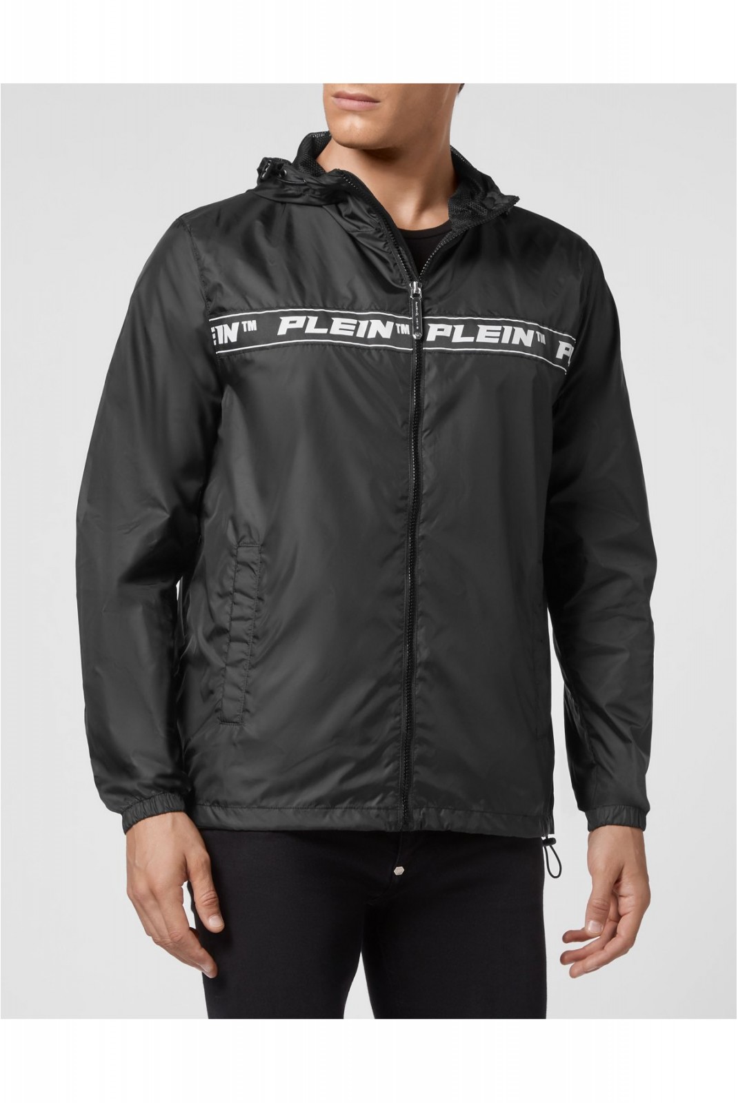 Blouson coupe vent bande logo Philipp plein 02 BLACK MRB1889 PNY002N