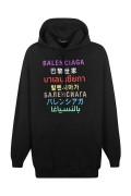 Sweat à capuche printé multi logos Balenciaga 2771 NOIR 570811 TJVI6