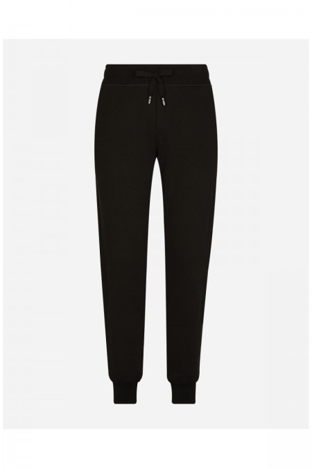 Pantalon jogger patch logo métal Dolce&Gabbana N0000 BLACK GVXQHT G7F2G