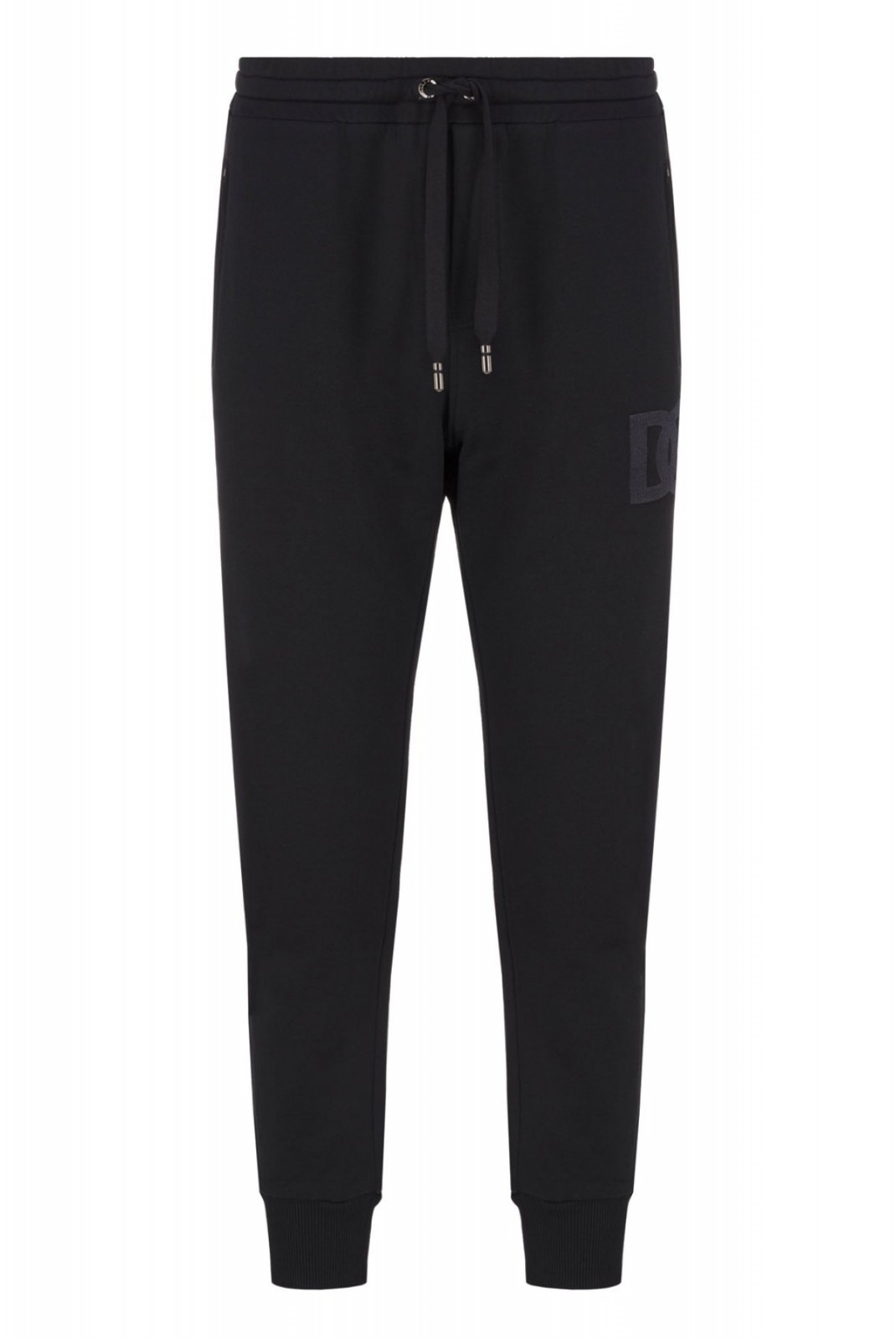 Jogger ajusté à logo brodé Dolce&Gabbana N0000 BLACK GWT1AZ G7C8H