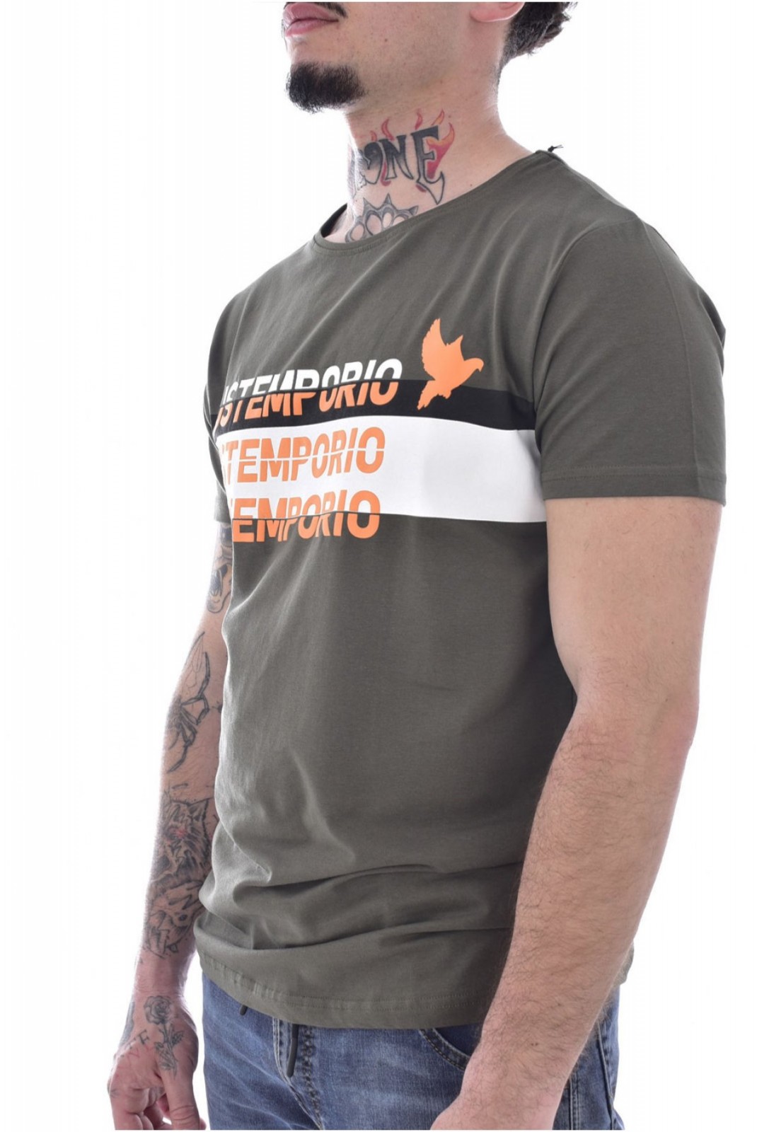 TShirt stretch bandes logo Just Emporio KHAKI JE-MALKIM-01