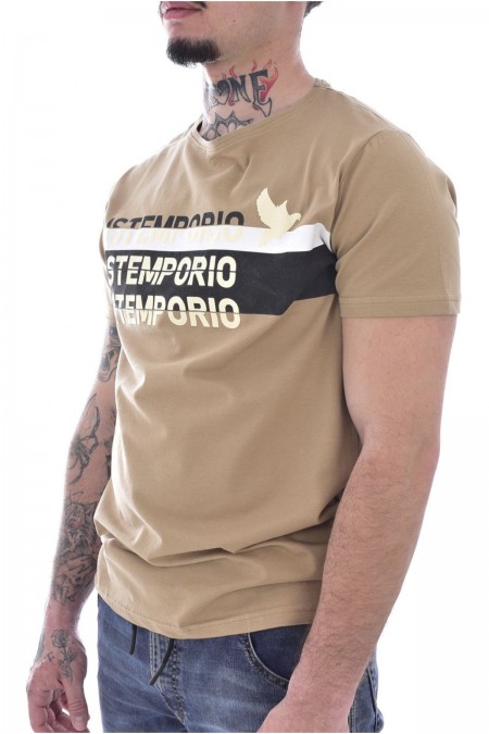 TShirt stretch bandes logo Just Emporio SAFARI BEIGE JE-MALKIM-01