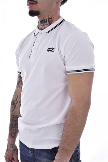 Polo coton stretch logo printé Just Emporio WHITE JE-PALIM