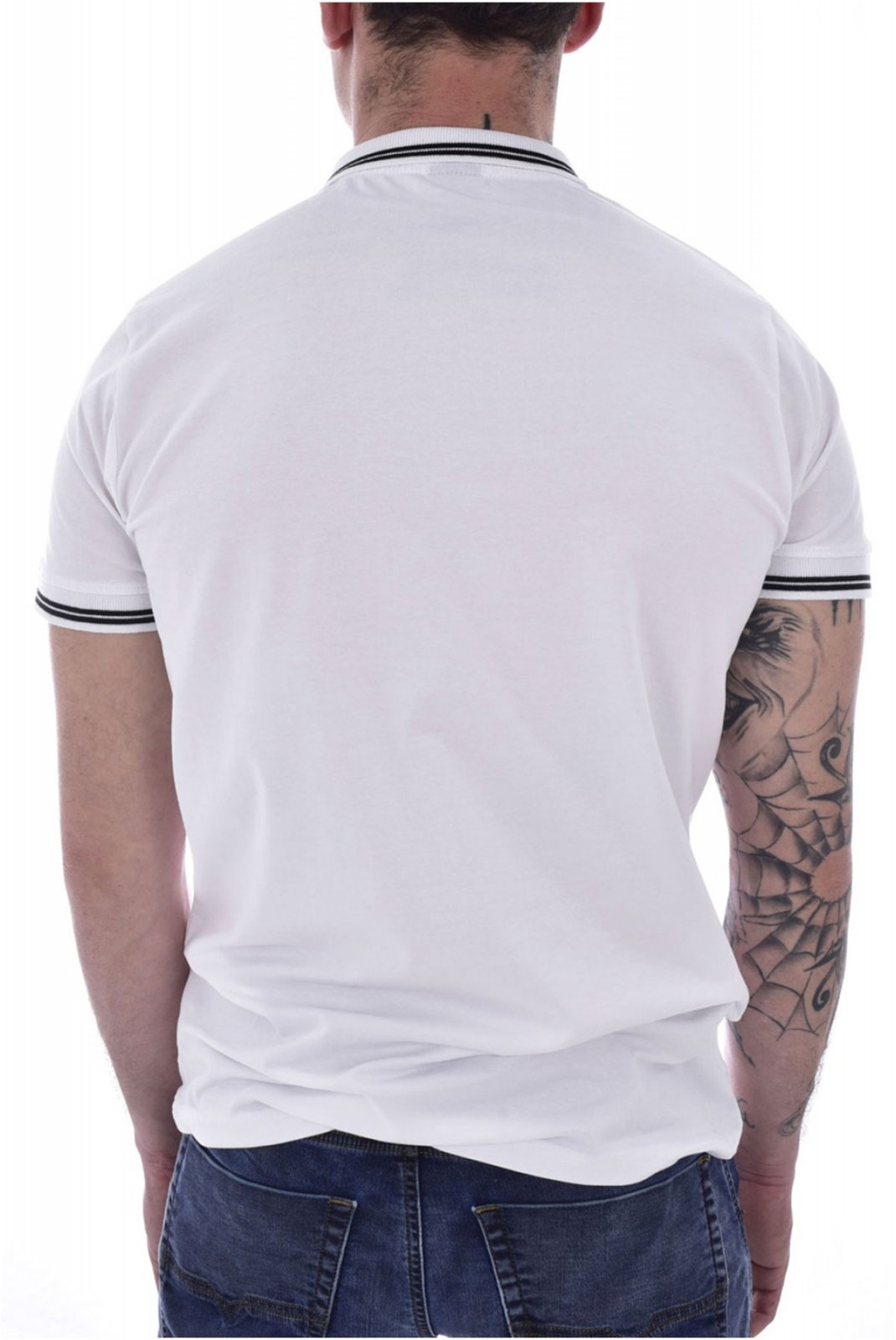 Polo coton stretch logo printé Just Emporio WHITE JE-PALIM