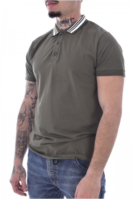 TShirt col polo coton stretch Just Emporio KHAKI JE-PELTIM