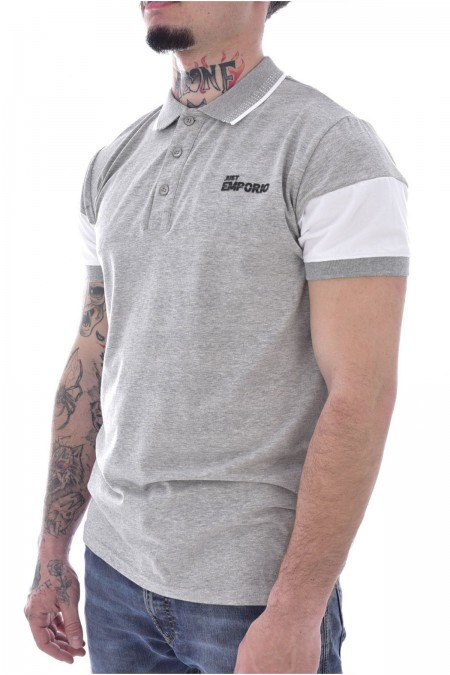 Polo stretch logo relief Just Emporio GREY MEL/WHITE JE-PARILIM