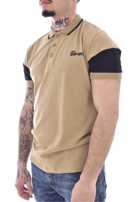 Polo stretch logo relief Just Emporio SAFARI BEIGE/BLACK JE-PARILIM