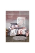 Housse de couette + 2 Taies d'oreiller - 240 x 220 cm + 60 x 60 cm - Leron - Grey - 129CTN62688 Cotton box Grey/Pink/White 129CT