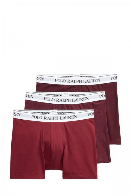 Coffret de 3 boxers stretch Ralph lauren 038 3PK RICH RUBY/WNE HTR/RED CRPT 714830300