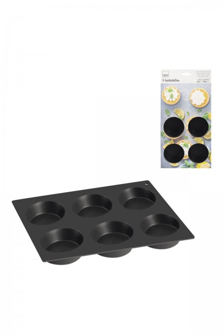 Moule A Tartelettes Silicone 6 Empreintes Sélection de plat de cuisson Noir 598799