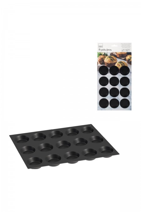 Moule A Petits Fours Silicone 15 Empreintes Sélection de plat de cuisson Noir 598800