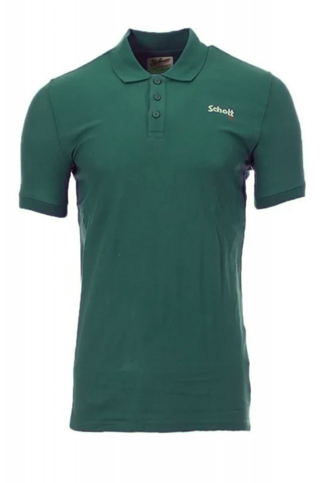 Polo coton logo brodé Schott GREEN S0022