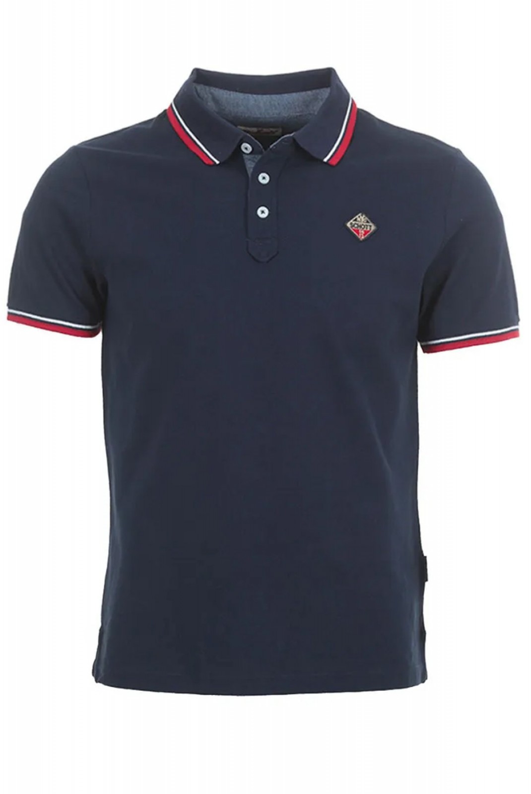 Polo coton regular logo patché Schott NAVY PSHARBOURS21